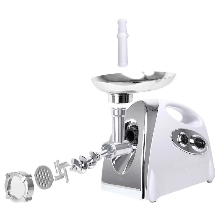 Masina de tocat carne 3 in 1 Mencoza, 3000W, accesoriu suc de rosii, carnati, chitfele, 3 site, functia revers, motor cupru Masina de tocat carne 3 in 1 Mencoza, 3000W, accesoriu suc de rosii, carnati, chitfele, 3 site, functia revers, motor cupru
